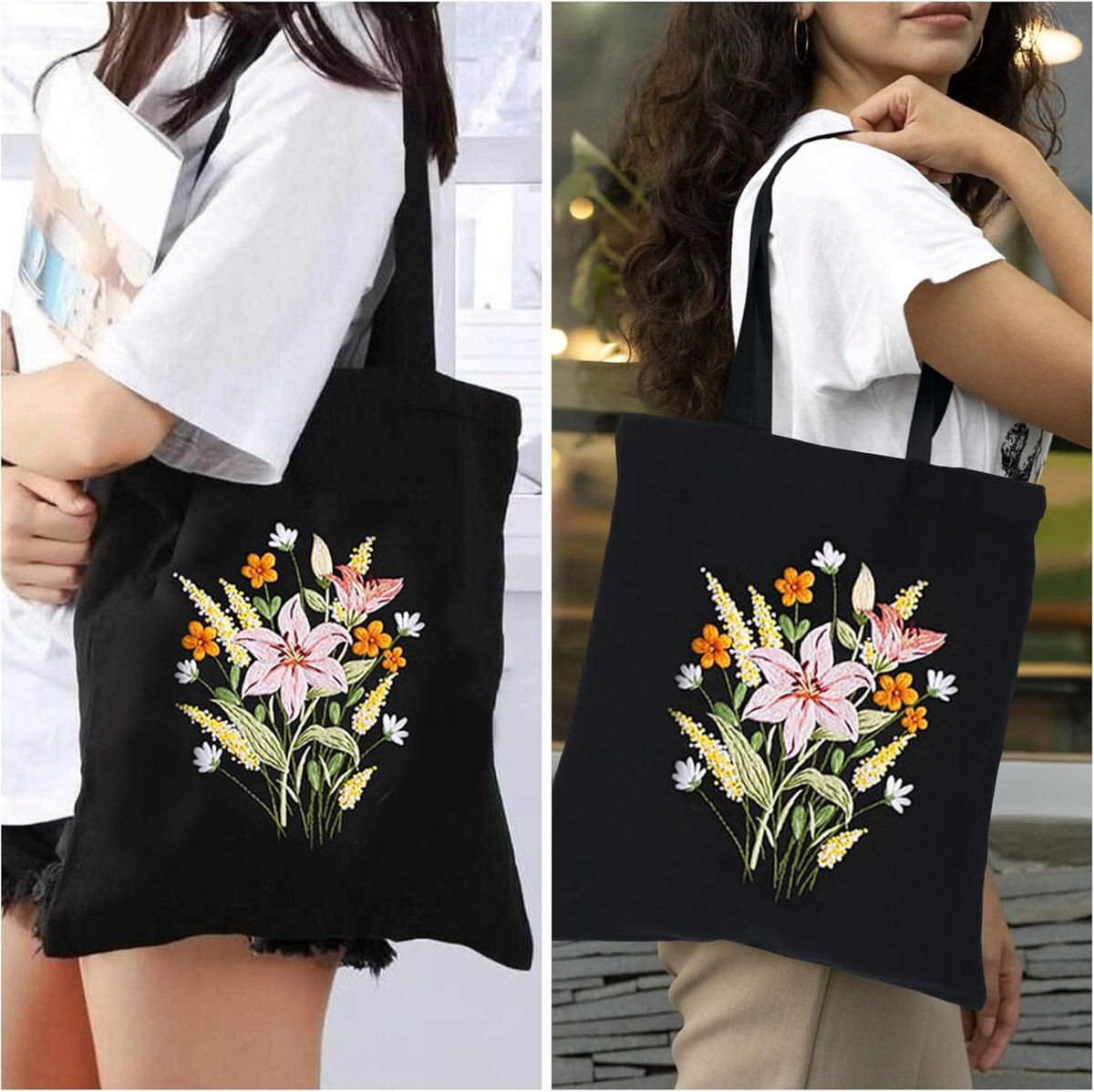 Complete borduurset voor beginners | Maak je eigen stijlvolle canvas tas