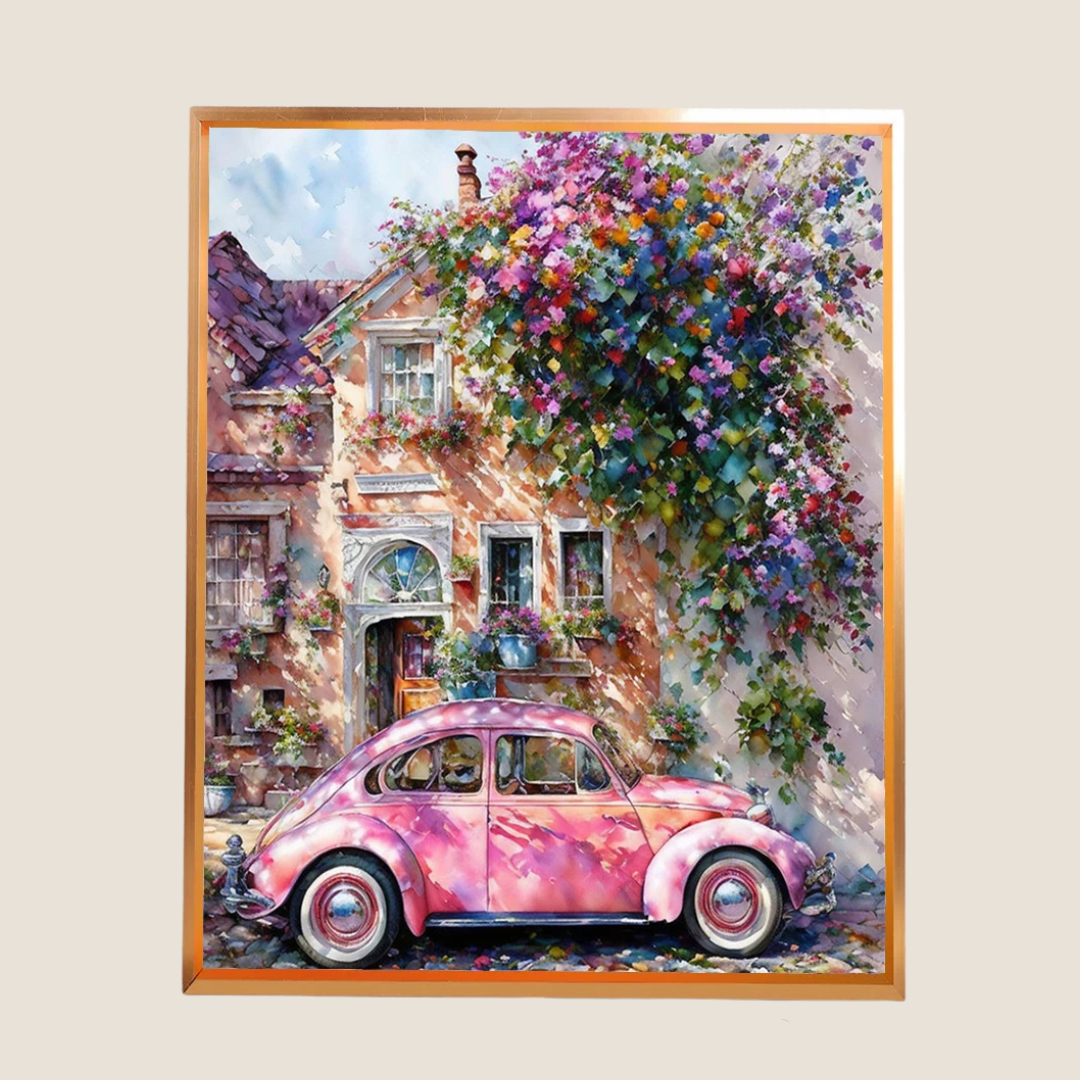 Roze auto