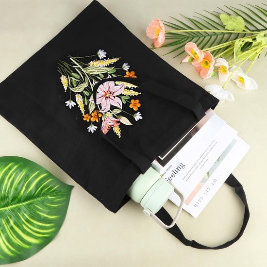 Complete borduurset voor beginners | Maak je eigen stijlvolle canvas tas