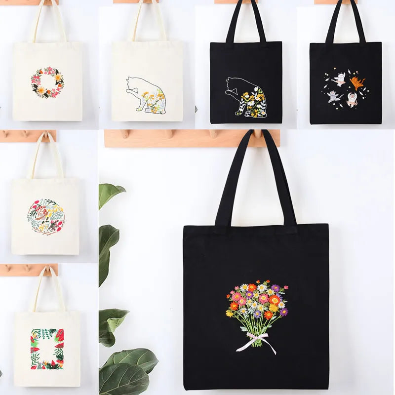 Complete borduurset voor beginners | Maak je eigen stijlvolle canvas tas