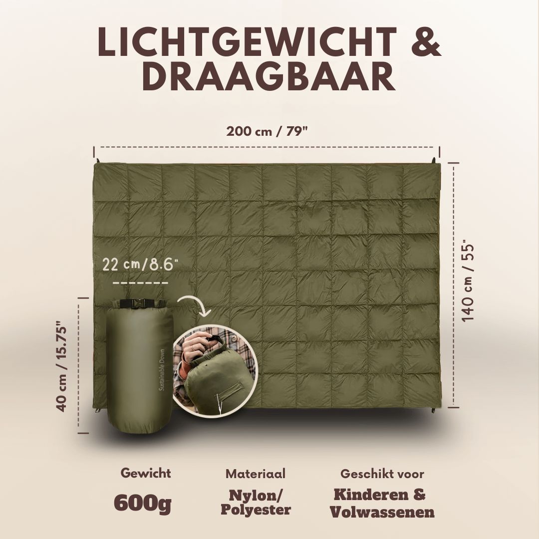 Het ultralicht campingdeken met draagbare zak