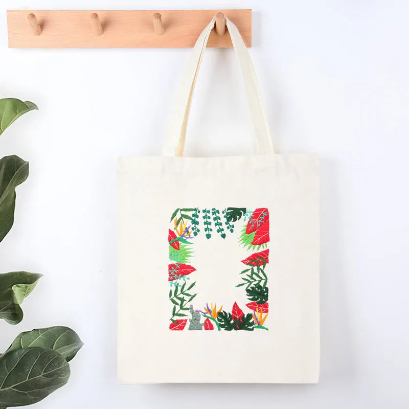 Complete borduurset voor beginners | Maak je eigen stijlvolle canvas tas