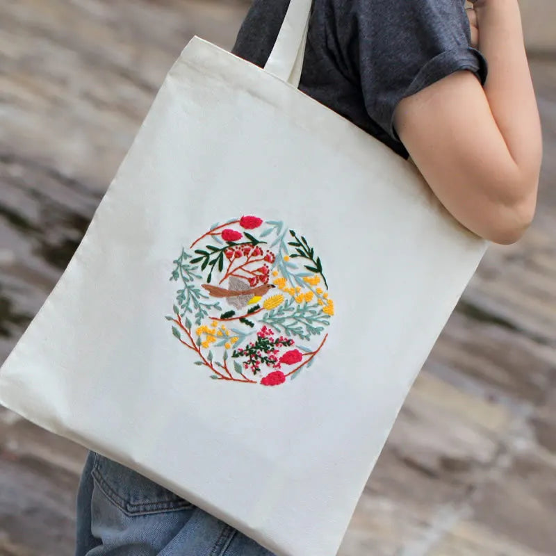 Complete borduurset voor beginners | Maak je eigen stijlvolle canvas tas
