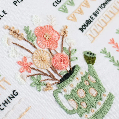 Borduurpakket voor beginners | 3 x canvas | Bloem